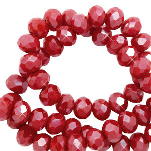 Briolette top quality - 8x6mm - Burgundy red pearl shine coating - 72245