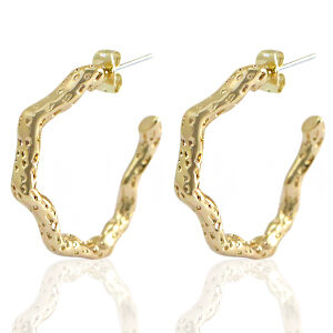Oorbellen Creool stekers boogjes Gold - 26mm - 74825