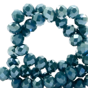 Briolette top quality - 4x3mm - Petrol blue top shine coating - 51546
