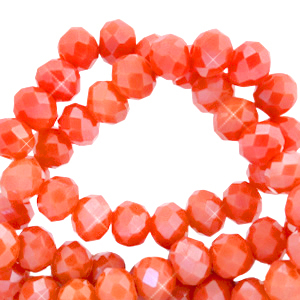 Briolette top quality - 4x3mm - Fiery red pearl shine coating - 68106