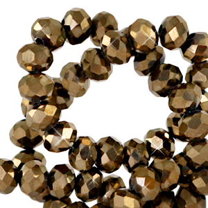 Briolette top quality - 4x3mm - Tan brown copper metallic - 70171