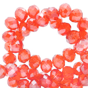 Briolette top quality - 4x3mm - Fireopal orange-pearl shine coating- 70194
