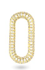 Tussenstuk ovaal - gold plated met zirkonia