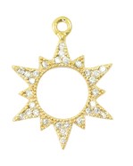 Hanger Zon met zirconia  - gold plated