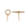 Toggle slot (T-slot) met strass - 18K real gold plated - Afbeelding 2