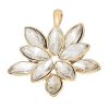 Hanger Flower Gold Plated  With Clear Glass Rhinestone