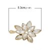 Hanger Flower Gold Plated  With Clear Glass Rhinestone - Afbeelding 3