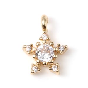 Hanger sterretje met strass - gold plated