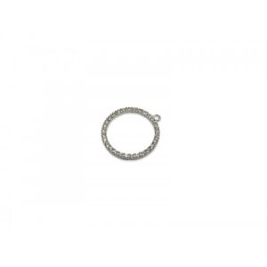 Hanger Circel met strass - silver plated
