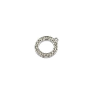 Hanger Circel met strass - silver plated