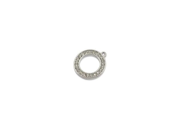 Hanger Circel met strass - silver plated