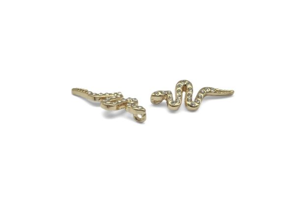 Hanger slang met strass - gold plated