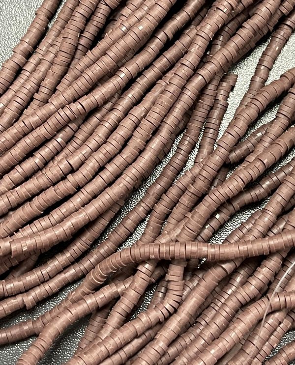 Katsuki beads 4mm op streng - bruin - Super promotie