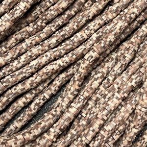 Katsuki beads 4mm op streng - bruin spikkel - Super promotie