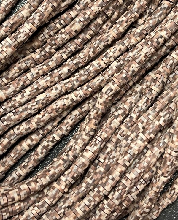 Katsuki beads 4mm op streng - bruin spikkel - Super promotie