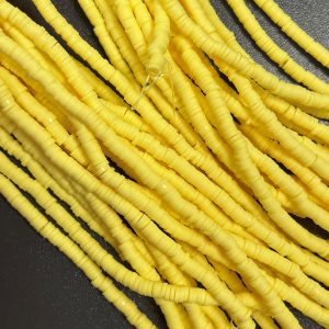 Katsuki beads 4mm op streng - Geel - Super promotie