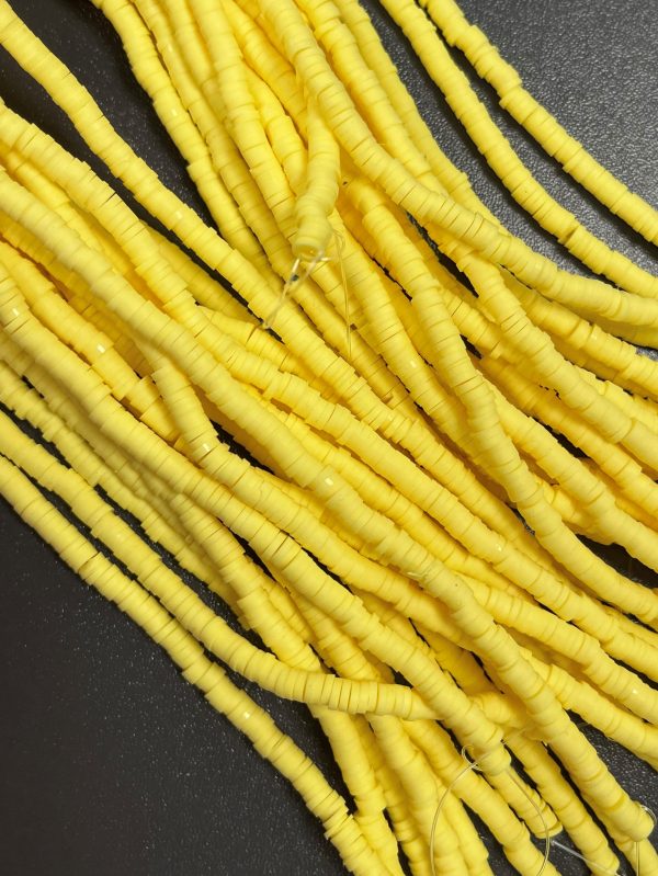 Katsuki beads 4mm op streng - Geel - Super promotie
