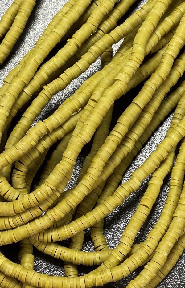 Katsuki beads 4mm op streng - khaki - Super promotie