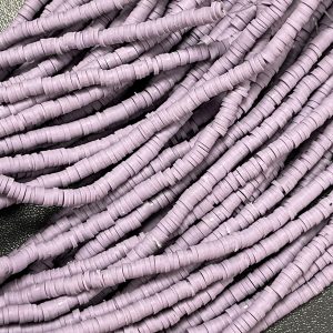Katsuki beads 4mm op streng -  lila/grijs  - Super promotie