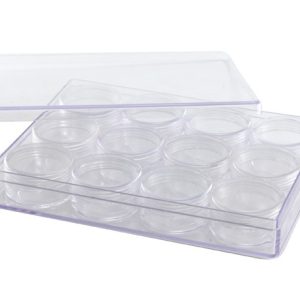 Kralendoosjes plexi - 12 potjes in een doosje