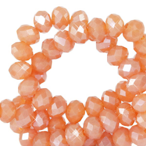 Briolette top quality - 3x2mm - rust orange pearl shine coating - 64233