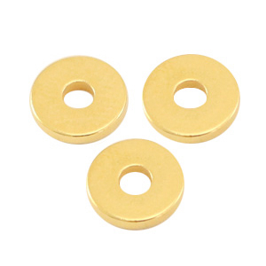 Tussenstukje DQ  rondel disc - gold plated - ca.6x2mm