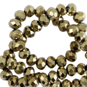 Briolette top quality - 3x2mm - Antique gold metallic-pearl shine coating - 76111