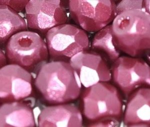Firepolish Facet 3mm - alabaster pastel burgundy - 02010/25031