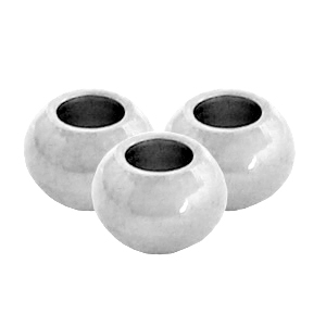 kraal in edelstaal zilver - 4mm - 68904