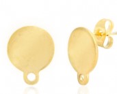 oorstekers edelstaal gold - plaatje 10mm met oogje