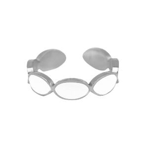 Ring in edelstaal - ovaal wit/zilver