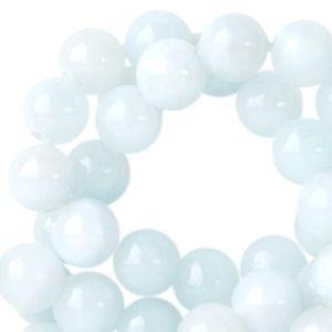 Natuursteen kralen 6mm -  marmer ultralight blue - 33449