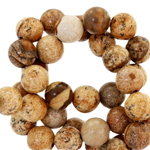 Natuursteen kralen 8mm -  natural brown - 44048