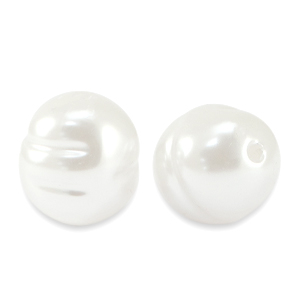Zoetwaterparels  -    +/-13x15   imitatie - white