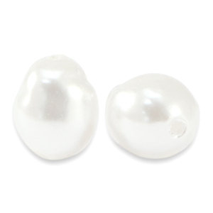 Zoetwaterparels  -  ca. 6x8mm -  imitatie - white