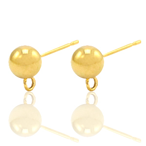 Oorsteker bolletje 4 mm - edelstaal gold
