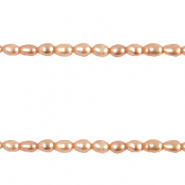 Zoetwaterparels  - rose peach - 5x4mm