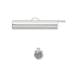 Slide Tube 26x5mm - 2 stuks - silver plated