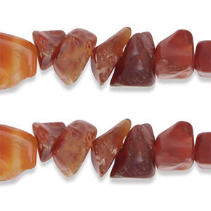Natuursteen kralen chips - 8à12mm - agaat Dark sunrise orange