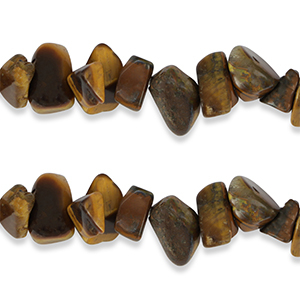Natuursteen kralen chips -  6à8mm - tijgeroog Golden brown