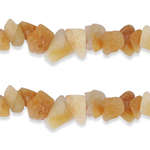 Natuursteen kralen chips - 6à8mm  - kwarts Amber orange