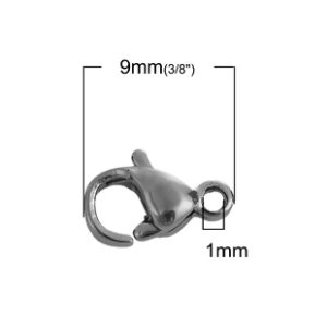 Karabijnslot edelstaal silver - 9mm - promotie per 30 stuks