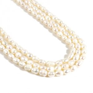 Zoetwaterparels rise - white - 9 à 6 mm