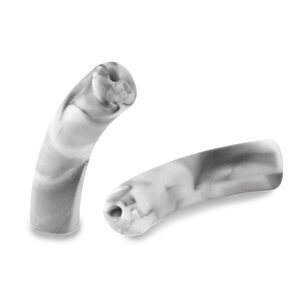 Acryl tube - 32x8mm - White-Grey marble