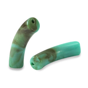 Acryl tube - 32x8mm - turquoise marble
