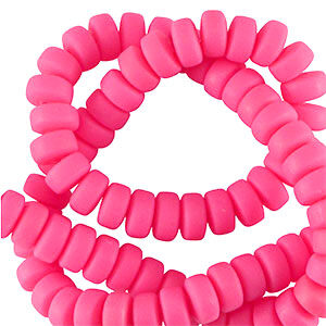 polymeer rondel - bright pink