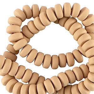 polymeer rondel - creamy brown