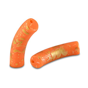 Acryl tube - 32x8mm - mat orange gold