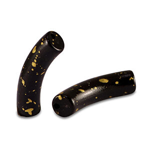 Acryl tube - 32x8mm - shiny black gold