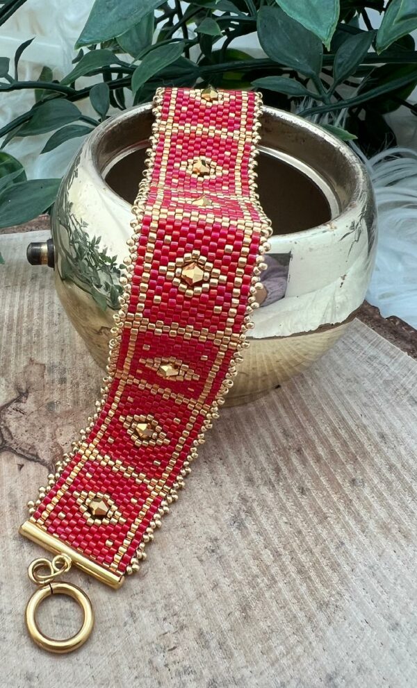 Pakketje armband Xeni - rood/goud